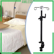 [Amleso] Drip Bag Stand IV Pole Table Clamp Telescopic Nursing Bedside Families Service