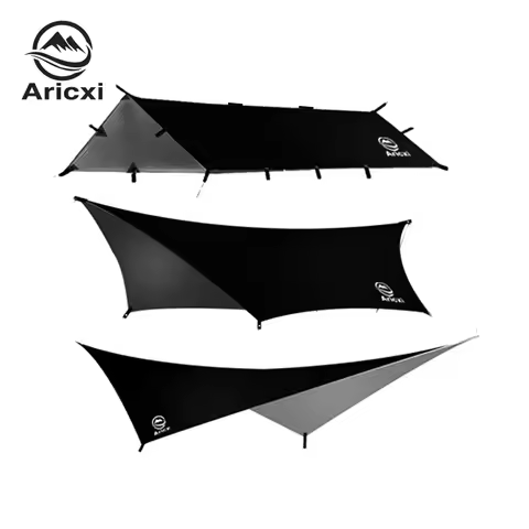 Aricxi tarp 210t polyester Ultralight Tarp Outdoor Camping black silver coating Anti-ultraviolet squ