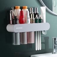 Ecoco toothbrush holder with toothpaste dispenser, cosmetic shelf with Ecoco tempered drawer - Ecoco