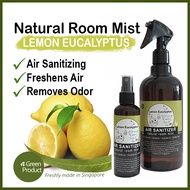 [Lemon Eucalyptus] Natural Sanitizing Room Mist Spray| Anti-Bacterial Deodorizer Room Spray (A Green Product, natural household products Made in Singapore with no harsh ingredients) Air freshener infused with natural essential oil