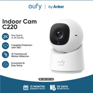 Eufy Security Indoor Cam C220, 2K Resolution Security Camera with 360 Horizontal View