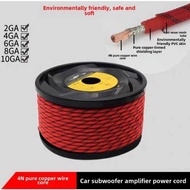 100% OFC Pure COPPER 4GA 6GA 8GA High Current Power Cable with Hose For Amplifier Subwoofer