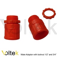 PVC Orange Male Adaptor with locknut 1/2" 3/4" 1" for electrical
