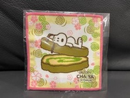 日本製Snoopy茶屋限定Snoopy 綠茶蛋糕圖案杯墊