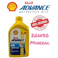 Shell Advance AX5 20W-50 Premium Mineral 4T 1L ✅ 100% Original & Dijamin Berkualiti
