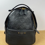 LV黑色全皮壓紋Sorbonne小號背包全皮小書包