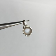 灰色太陽石 冷淡風黑太陽石日長石吊墜 手工銀飾 黑太陽石日長石