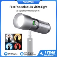 NEEWER Đèn LED quay video cầm tay có thể lấy nét đèn pin 4 màu với 20 bộ lọc ánh sáng đèn studio FL1