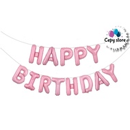 Happy Birthday Letter Foil Balloon Set Light Pink Happy Birthday/ Set