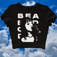 BEABADOOBEE CROP TOP | Grapefruit | Black Crop Top | CROP TEE SLIM FIT STYLE Y2K VINTAGE AESTHETIC |