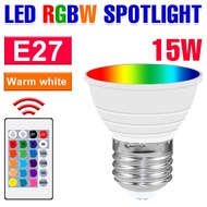 15W LED E27/E26 Light Bulb RGBW Spotlight GU10 IR Remote Control Ceiling Lamp E14 LED Chandelier Bul