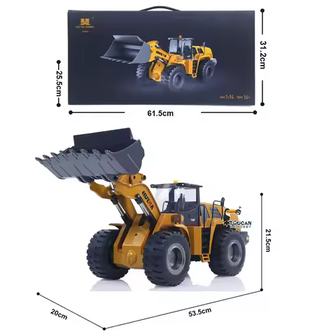 New RTR HUINA 1583 1/14 Scale RC Remote Control Truck Loader Cars with Lights Sound 2.4GHz Outdoor T