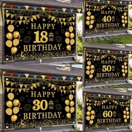 150*100cm 18/30 Years Birthday Backdrop Happy Birthday Banner Party Decorations Polyester Background