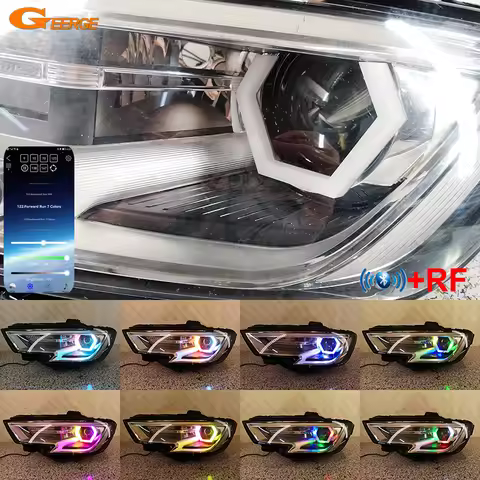 For Audi A1 A3 A4 A5 A6 A7 A8 Q3 Q5 R8 Dynamic Sequential Multi Color RGB Led Angel Eyes Kit Hex Hal