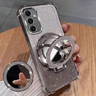 1pc Four-Corner Anti-Drop Glitter Phone Case With Mirror Stand, 2026 Latest Hot-Selling Phone Case, 