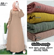 Baju Gamis Wanita Riskia Maxy Kekinian (Warna Dusty Lemon Green)