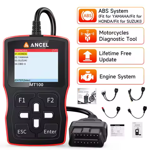 ANCEL MT100 Motorcycle OBD2 Scanner Tool Motorcycles Code Reader for Engine ABS Motor For YAMAHA /HO