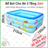 [KhoNCC] 3-Tier Swimming Pool for Children Sizes 1m3 1m5 1m8 2m1 - Summer Cooling - Fun All Day - KL