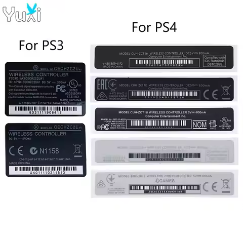 YuXi 1 Piece For PS4 Controller Back Label Housing Shell Sticker Seals For PS3 Wireless Handle Repla