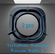 Rinnai Kaki 6 Tatakan Kompor Gas (Gas Stove Base) 22x22x4.3 cm Stainless Steel Powder Coating Tebal