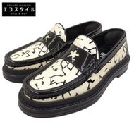 รองเท้าโลฟเฟอร์หนังแก้ว Jimmy Choo x Erichaze x Poggy สภาพดีเยี่ยม สำหรับผู้หญิง สีขาวและดำ ไซส์ 36