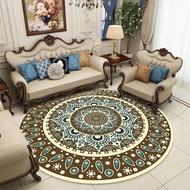 Minimalist Aesthetic Motif Floor Carpet Round Polyester Carpet 90x90 & 120x120cm Round Anti-Slip Car