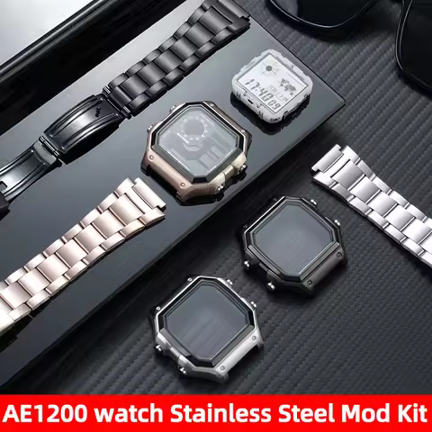 AE1200 Watch Upgrade Mod Kit Stainless Steel Watch case bezel For Casio AE1300 AE1200 Modified Metal