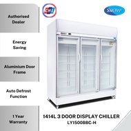SNOW (AUTHORISED DEALER) 3DOOR DISPLAY UPRIGHT CHILLER LY-1500BBC-H (NEW MODEL)