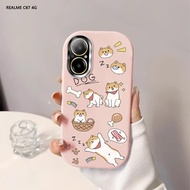 Softcase For Realme C67 C65 C63 C61 Cute Dogs Pattern Cover Case Soft Original Liquid Silicone Casin