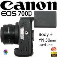Canon 700D + YN 50mm f1.8  Portrait Lens (Used)  SC only 10k