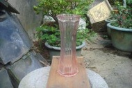 庄腳柑仔店~早期水波紋條六角氣泡玻璃花瓶
