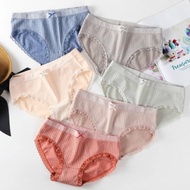 Quần lót cotton kẻ caro quần lót kháng khuẩn viền ren 110QC mông 90cm - 93cm trẻ trung - Co giãn t