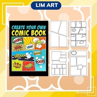 Comic Book, Comic Drawing Book, Creative Comic, Manga, Storybook 24 Sheets LIM ART