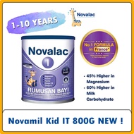 Novalac Novamil Kid IT 800G Susu Tepung Rumusan 1-10 years (30 Essential Nutrients) Original