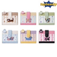 TOPBEAUTY Korean Style Cartoon Kitten Dopamine Color Embroidered Zipper Wallet