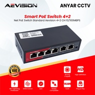 Aevision Poe Switch Poe 4+2 Port / Poe Switch 4 Port Compatible all camera brands