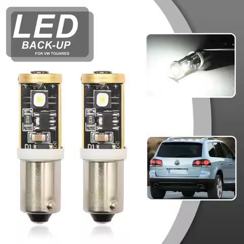2x For VW Touareg I MK1 7L Polo V MK5 6R 6C New Beetle Canbus BAY9S H21W LED Reverse Light Bulbs Car