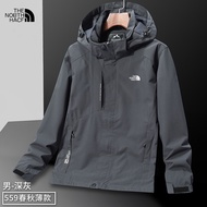 NORTH FACE North Side หน่วยจู่โจมชายกันลมและกันน้ำชุดว่ายปีนเขาสำหรับคู่รักเสื้อแจ็คเก็ตลำลองกลางแจ้