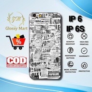 HP IP 6 Case Latest 6s/ - IP 6 Casing 6s/ - Newspaper Motif - Premium Glossy Hardcase - Softcase IP 