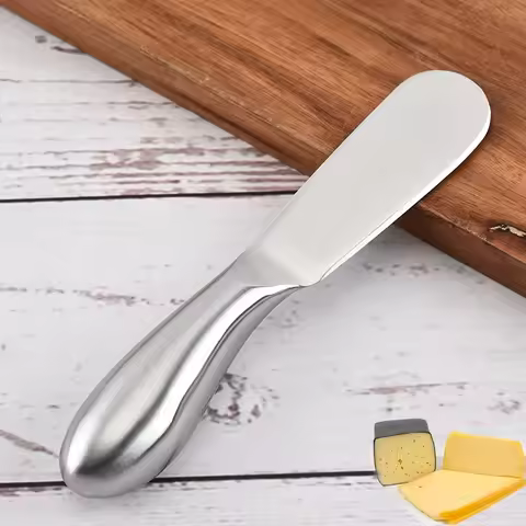 2pcs Stainless Steel Butter Cutter Cheese Knife Cake Cream Spatula Scraper Hollow Shank Cheese Cream