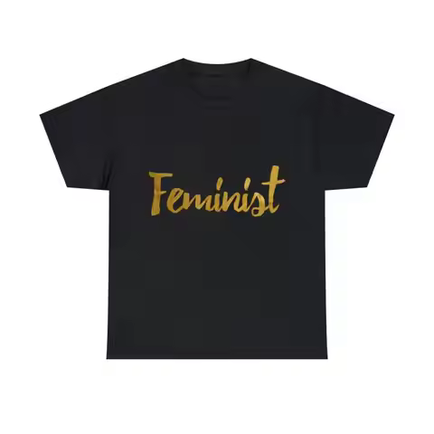 Feminist Gold Script T Shirt S 5Xl