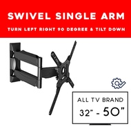 TURNABLE LEFT RIGHT TV BRACKET SWIVEL TYPE BRACKET SINGLE ARM WALL MOUNT BRACKET WITHOUT BOX