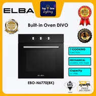 Elba Built-in Oven DIVO EBO-N6770(BK) – 7 Functions, Rotisserie, Triple Glazed Door / Ketahur Elektr