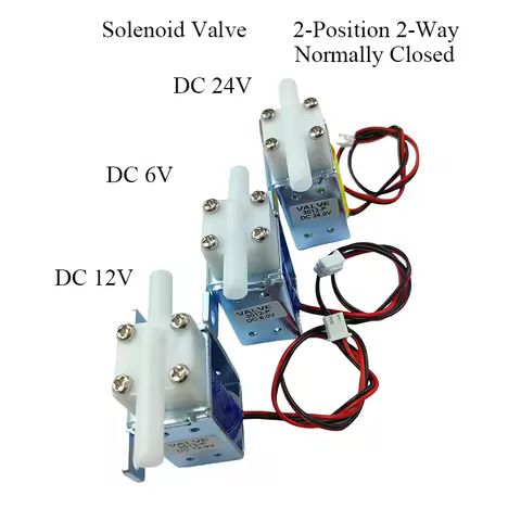 6V/12V/24V Solenoid Valve 2-Position 2-Way Normally Closed Water Air On/Off Flow Control Electric So