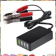 Portable DC Charger 12V/24V to 5V 4-Port USB Charger Usb Charger with Battery Clip for Other Smart P