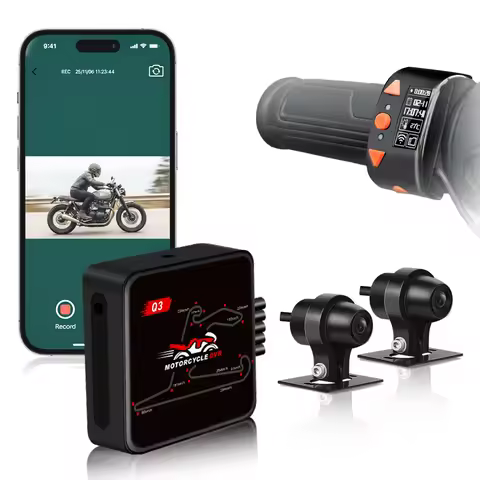 VSYS Q3 Pro Motorcycle Dash Cam 5G WiFi with 1080P Front & Rear Waterproof Lens, Supports TPMS Parki