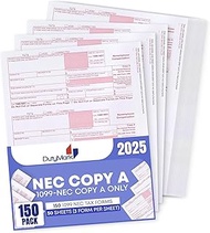 1099-NEC Federal Copy A Income Form, 100 Laser Tax recipients Pack ~2021~