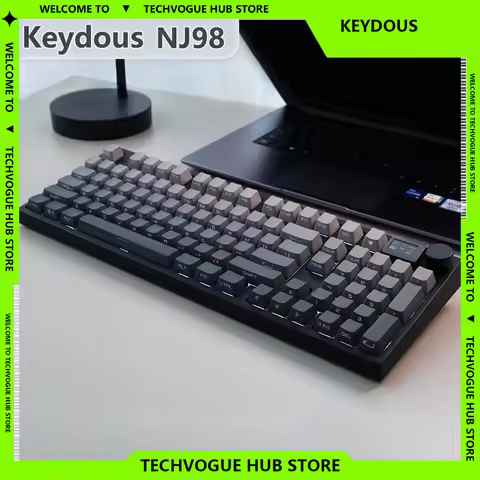 Keydous NJ98 Mechanical Keyboard Wireless Three Mode Hot Swap 98 Keys Gamer Keyboard Bluetooth RGB P