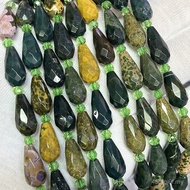 Natural Ocean Agate Loose Beads Water Drop Cut Ocean Stone Bracelet Beaded Crystal Bracelet Necklace