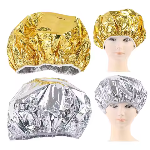 Ladies shower cap thermal insulation aluminum foil hat stretch shower cap hair salon hair dyeing cap